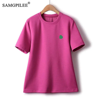 Peach Heart Embroidered Tee
