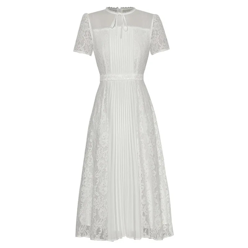 Frilled Lace A-Line Dress