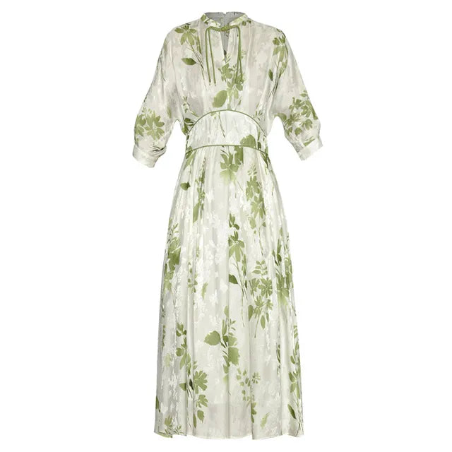 Pleated Floral Wrap Dress