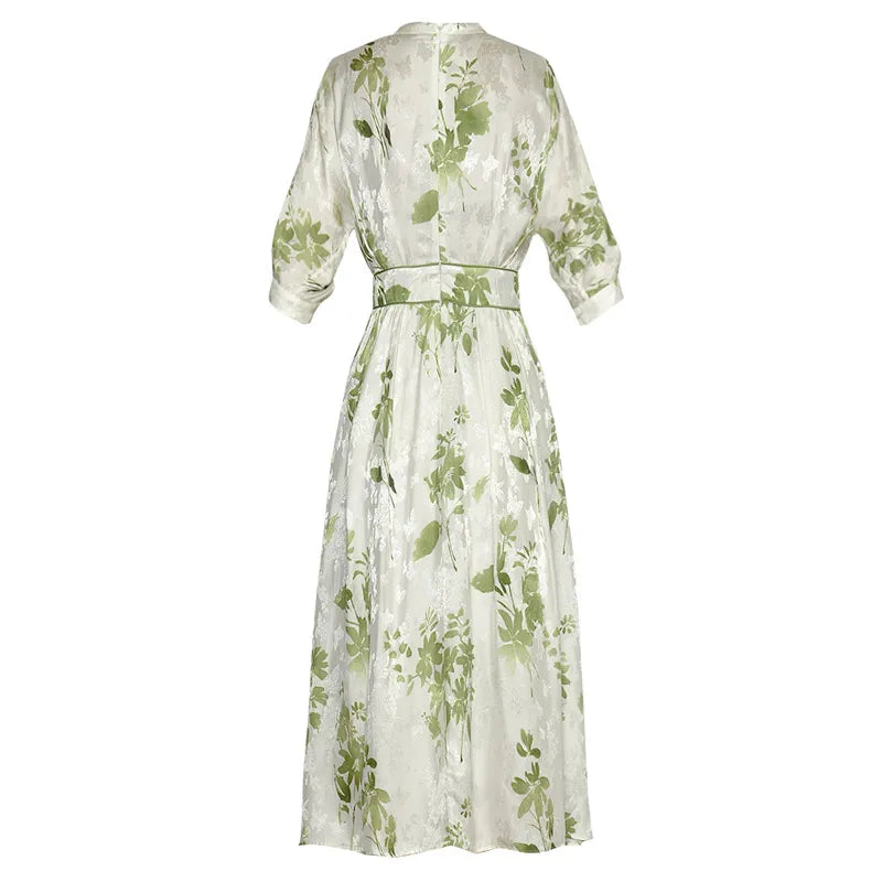 Pleated Floral Wrap Dress