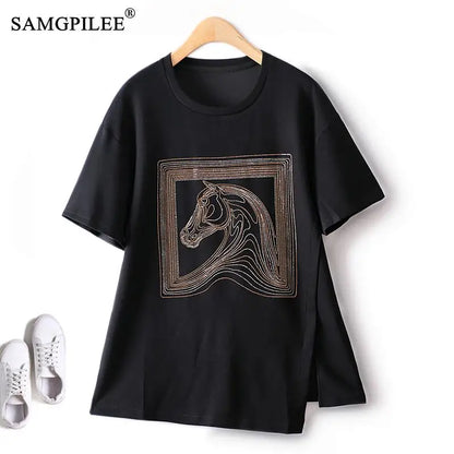 Diamond O-Neck Irregular Tee