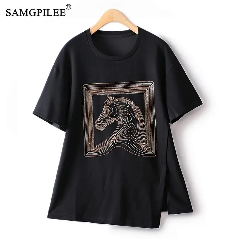 Diamond O-Neck Irregular Tee