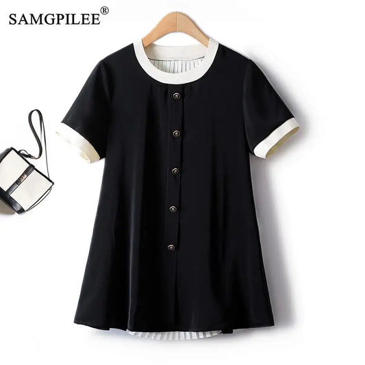 Geometric Print Button Shirt