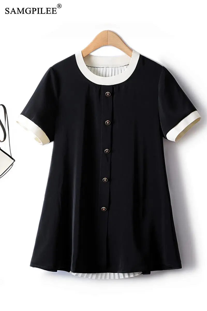 Geometric Print Button Shirt
