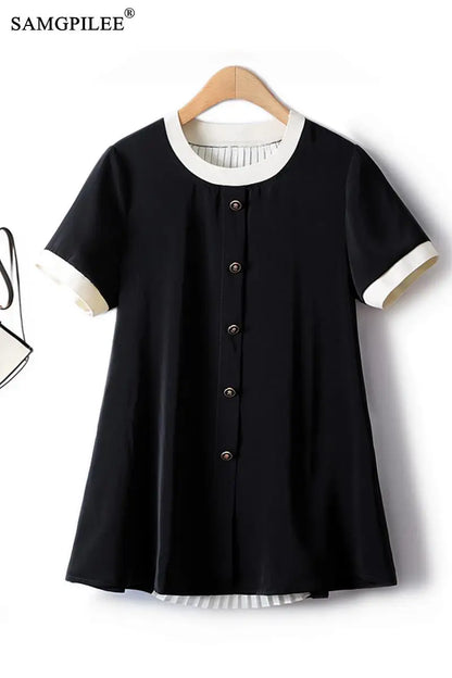 Geometric Print Button Shirt