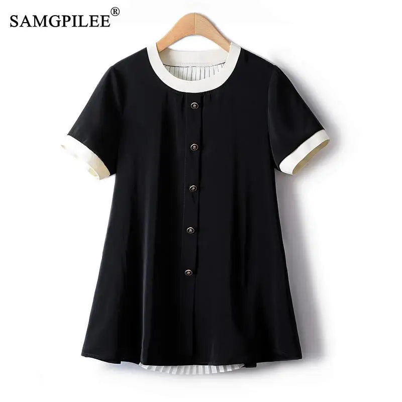 Geometric Print Button Shirt