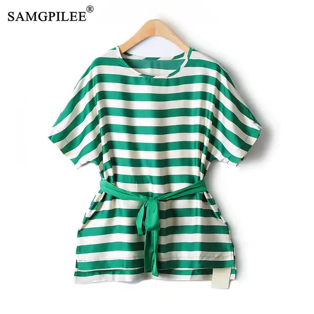 Striped Chiffon Blouse