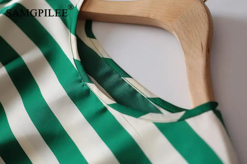 Striped Chiffon Blouse