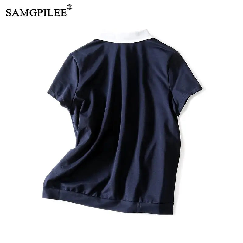 Broadcloth Button Tee