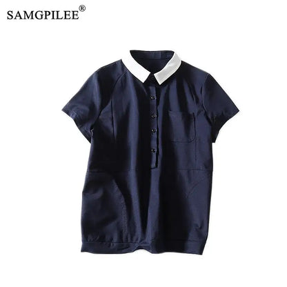 Broadcloth Button Tee