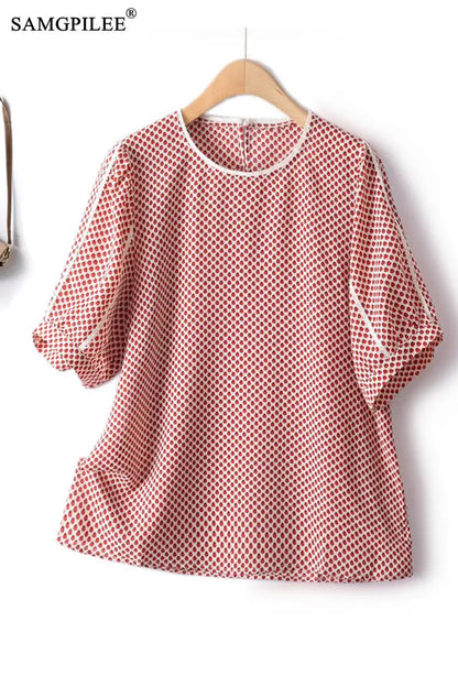 Polka Dot Ruffle Blouse