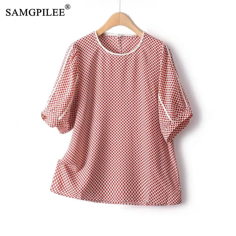 Polka Dot Ruffle Blouse